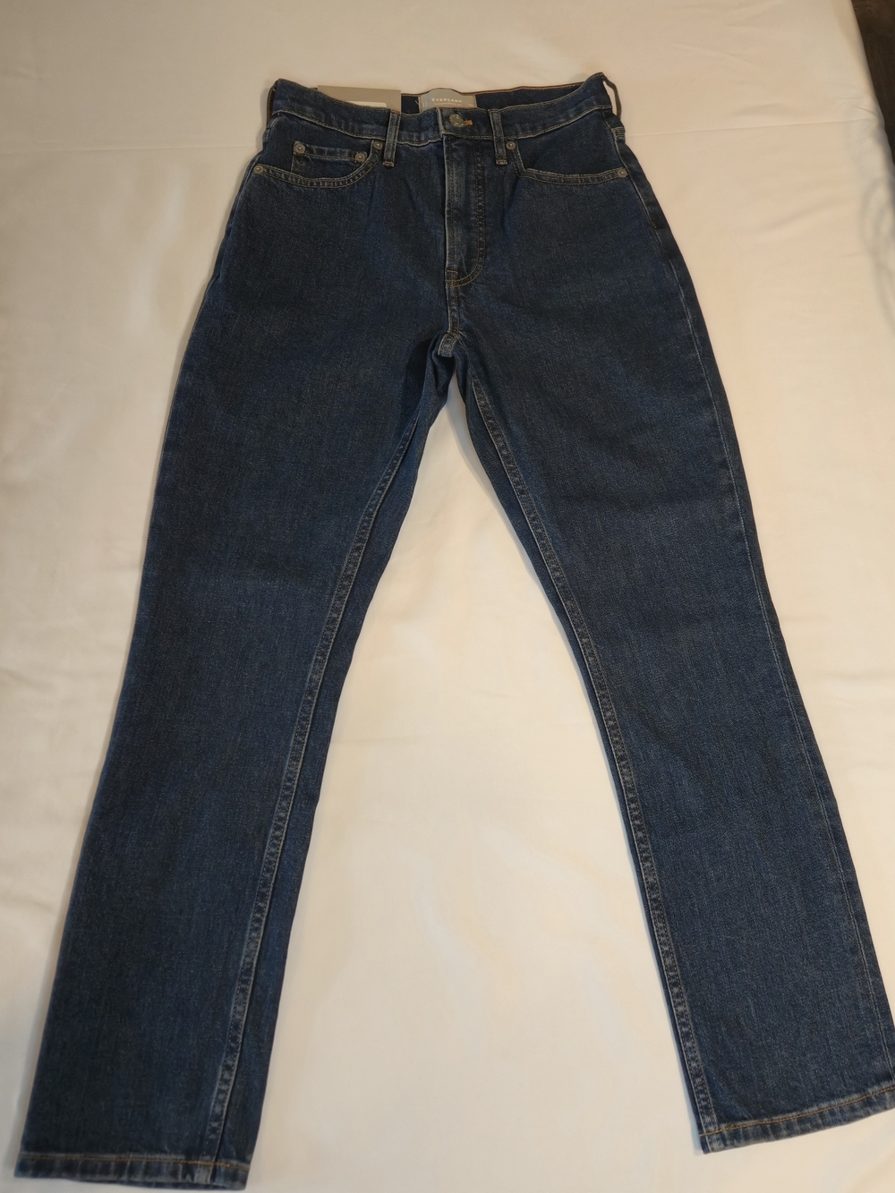 Everlane Women's Straight Leg Dark Blue Denim Jeans
